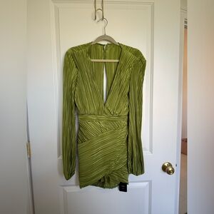 SHEIN Olive Green Plunge Romper